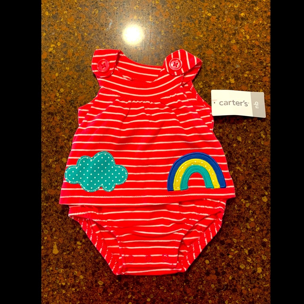 Carters Baby Girl Rainbow Romper Bodysuit